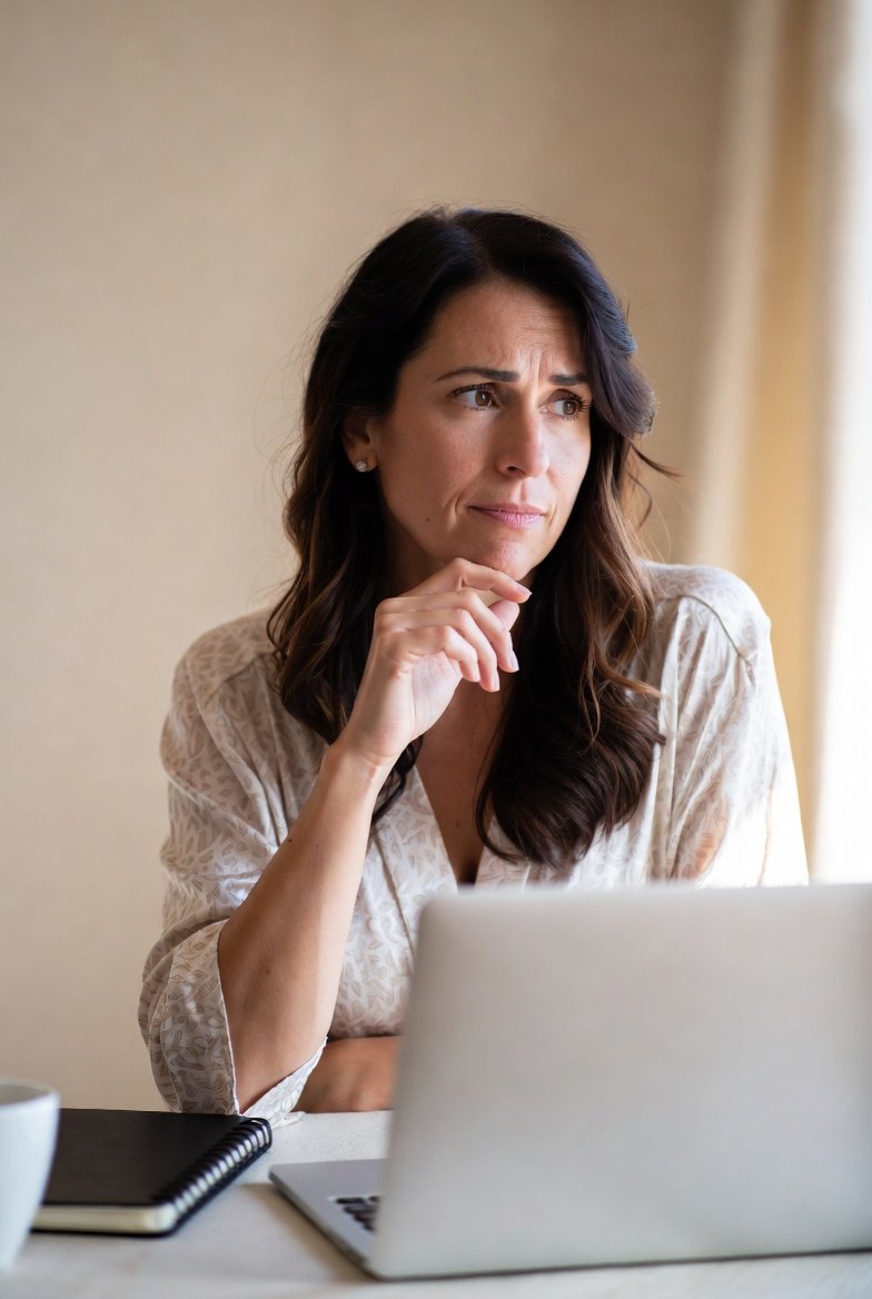 Profesional preocupada por sus ingresos
